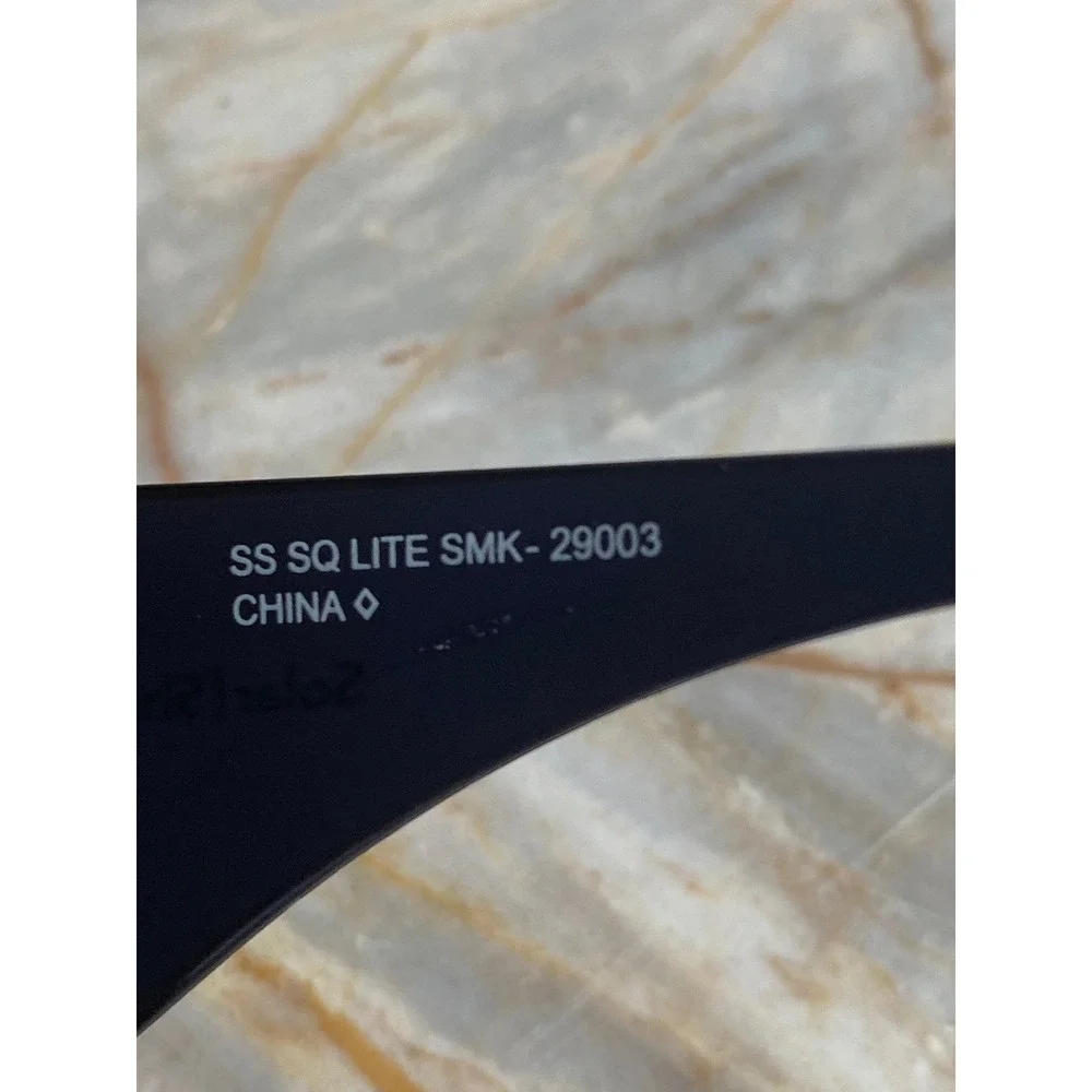 Solar Shield SS SQ LITE SMK-29003 Black Fit Over Wrap Sunglasses Square Smoke
